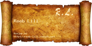Reeb Lili névjegykártya